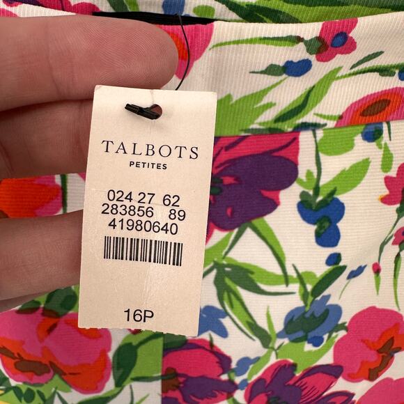 TALBOTS NWT Floral Straight Ankle Pants // 16 Petite - Picture 4 of 11